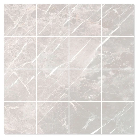 Marmor Mosaik Klinker Soapstone Premium Ljusgrå Matt 30x30 (7x7) cm